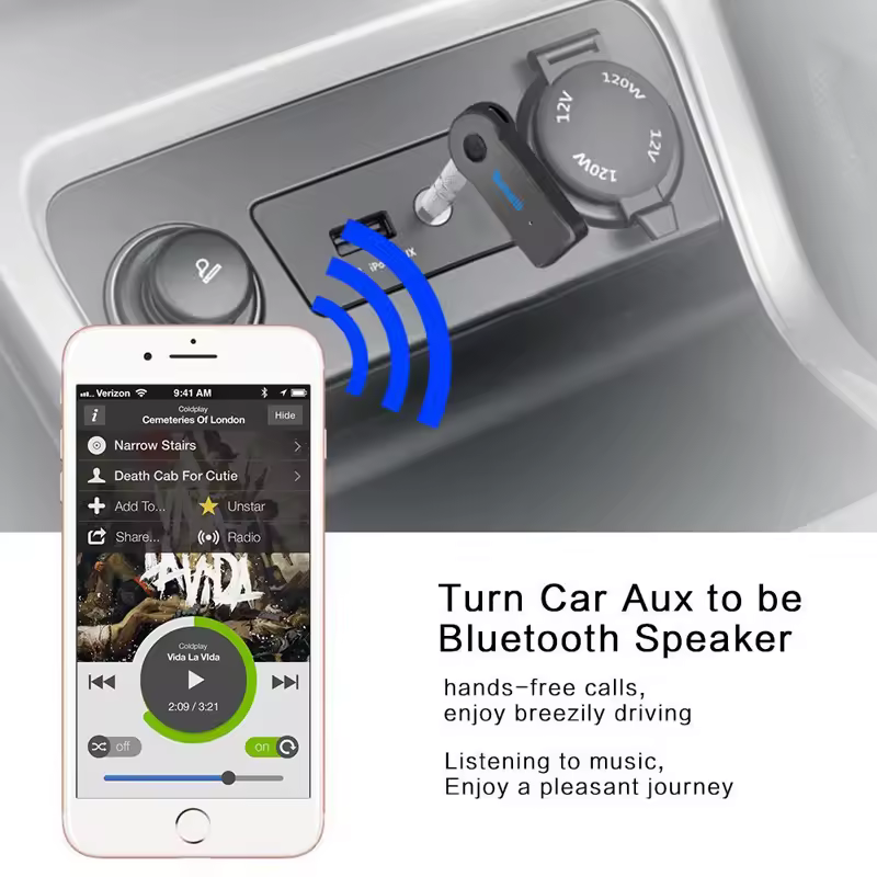 2 in 1 wireless Bluetooth 5.0 receiver 3.5mm jack for car music audio aux A2DP headphone transmitter adapter reciever handsfree - Image 2