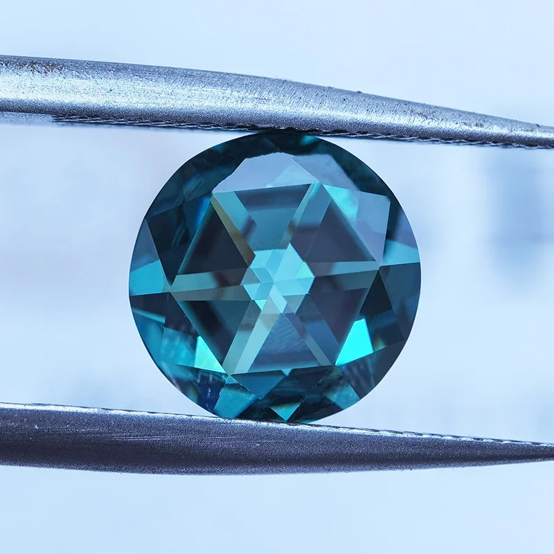 Moissanite Round Shape Double Faced Rose Cut Emerald green Charm Beads for DIY Jewelry Making Materials with GRA Certificate