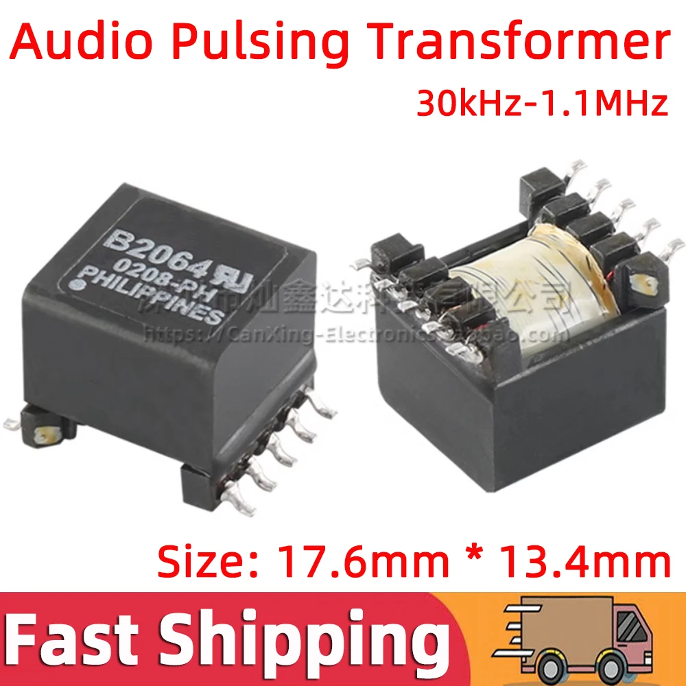 5pcs B2064 SMD Dual Winding Audio Signal Isolated Transformer Turns Ratio 1:1 480UH 30kHz-1.1MHz ADSL Line Transformer