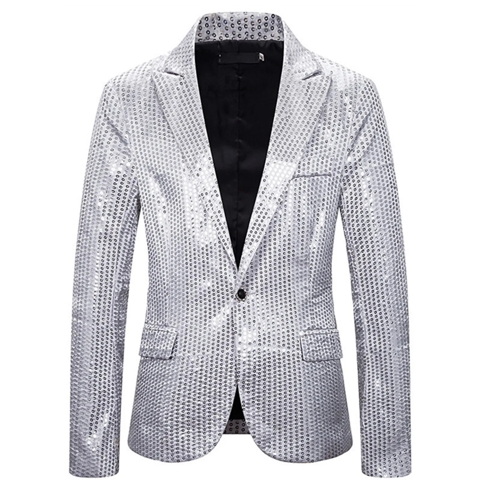 Men\'s Blue Sequin Suit Costume Party Stage Nightclub Shiny Cool Show Blazer Suit  Mens DJ Club Stage Party Wedding Clothes