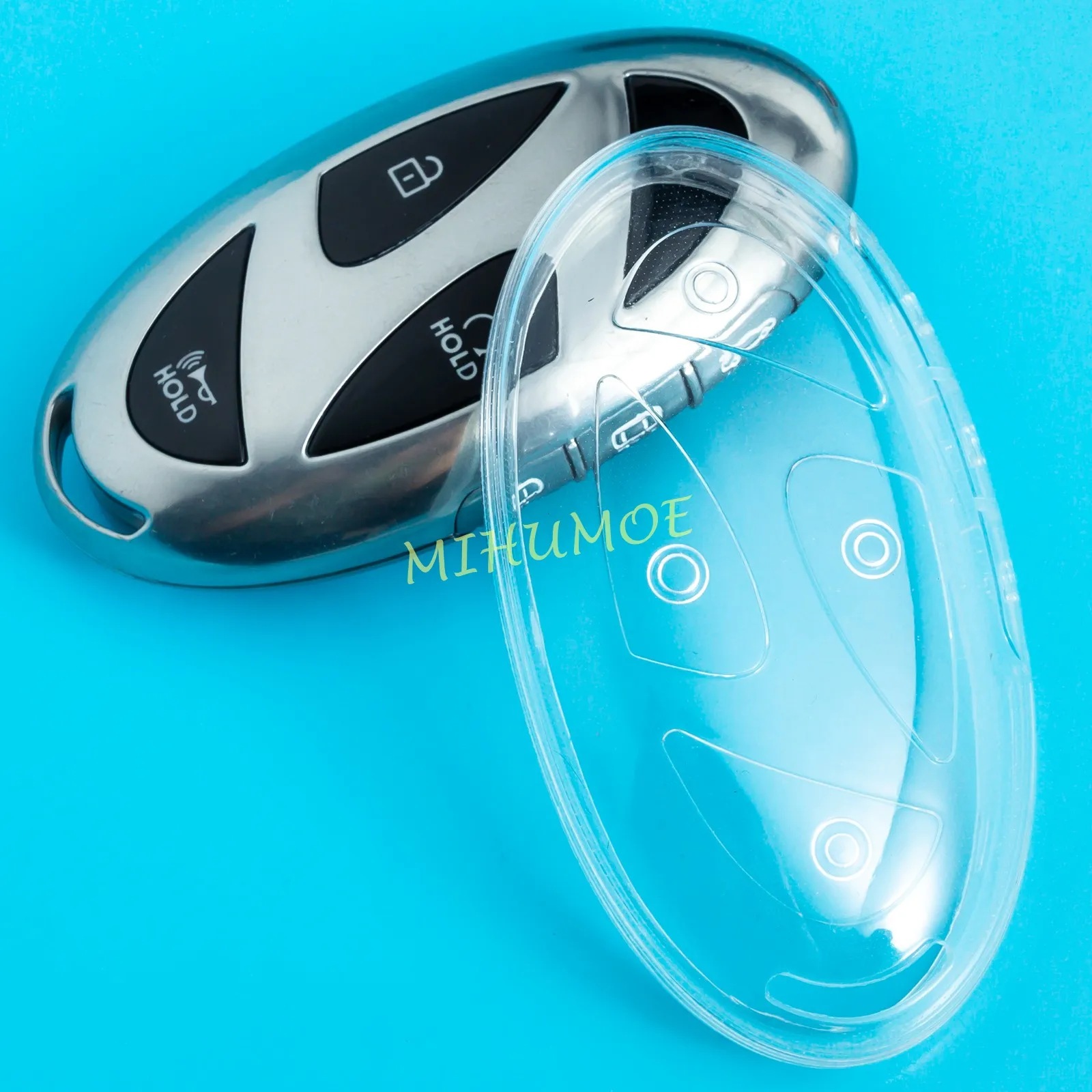 Crystal Clear Transparent Smart Car Key Fob Cover Case Accessories 5 7 Button Compatible With Hyundai Ioniq 6 Kona Grandeur