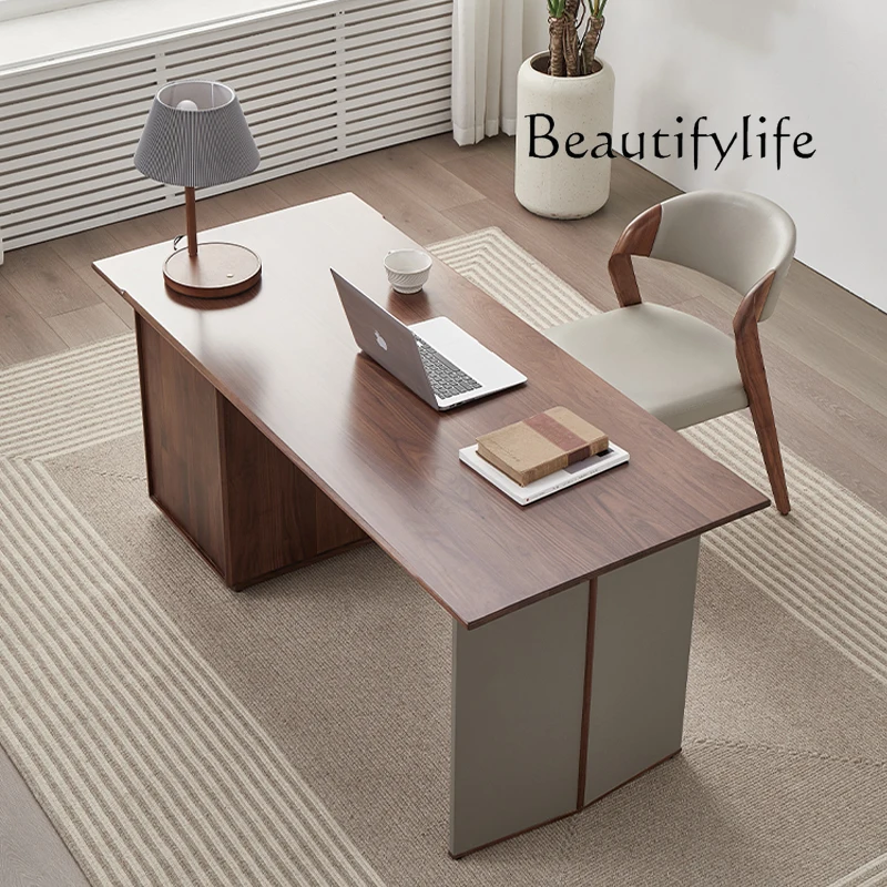 North American Black Walnut Solid Wood Desk Italian Light Luxury Home Computer Desk Nordic Living Room Calligraphy Table