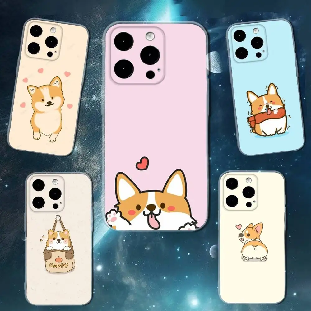 

Cute Koki Corgi Dog Phone Case For iPhone 16,15,14,13,12,11 Plus,Pro,Max,XR,XS,X,7,8 SE,Mini Transparent Silicone Soft