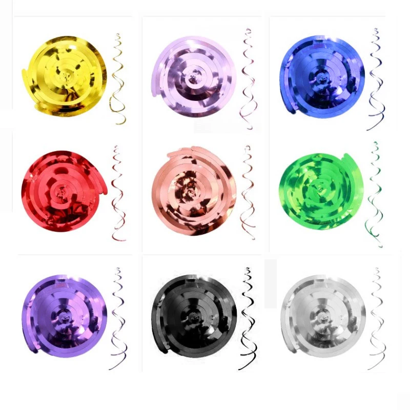 6pcs Spiral Pendant Dangling Swirls Metallic Ceiling Hanging Streamers Ornament Christmas Wedding Birthday Balloons Decorations image 3