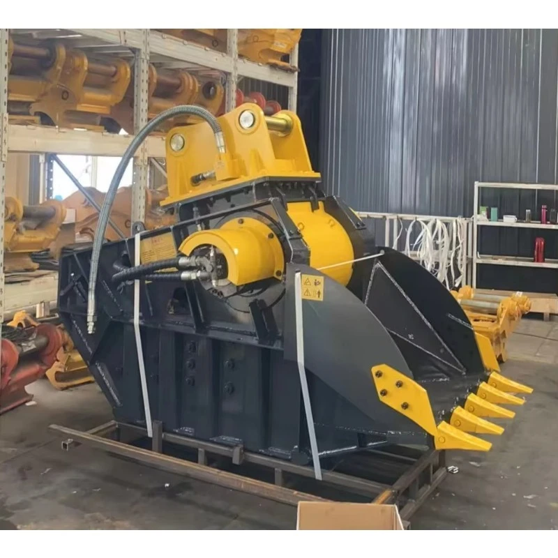 Excavator Crushing Bucket Hydraulic Motor Jaw Crusher Bucket 25T High Impact Force for Granite Limestone Crushing Customized