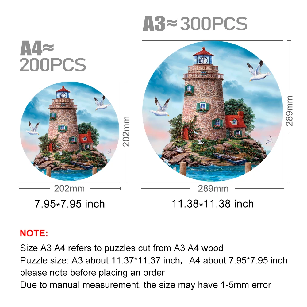 Island Light House Wooden Jigsaw Puzzle Party Games Toys For Adults Wood Puzzles Board Game Wood Scenery Toys For Children