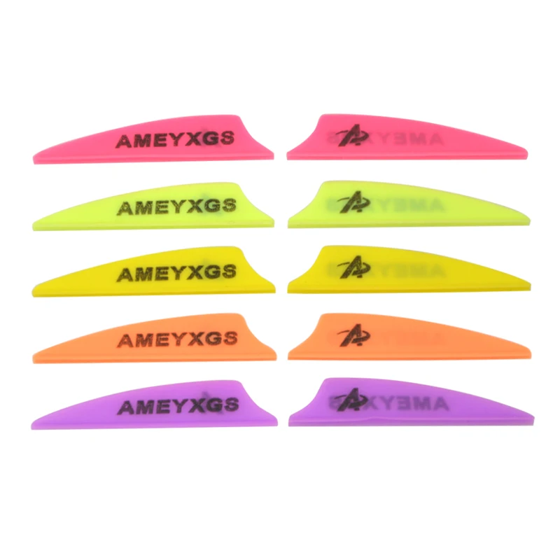50pcs Arrow Feather ยิงธนูการล่าสัตว์ 2 นิ้วพลาสติก Feather Vanes 5 สียาง Feather Fletching DIY Arrow Arrow Vane