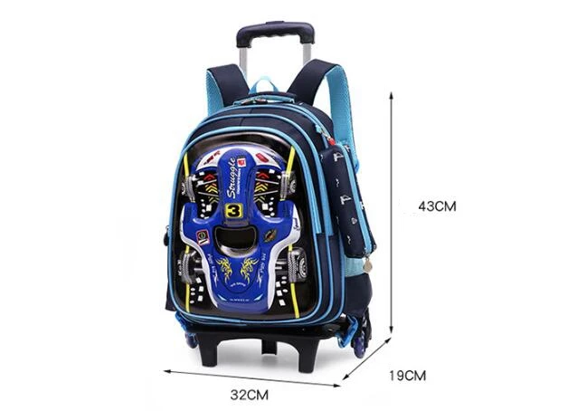 Schooltas Met Wielen Kids Rollende Rugzak Voor Jongens Trolley Bagage Schooltas Trolley Schooltas Wielen Rugzak