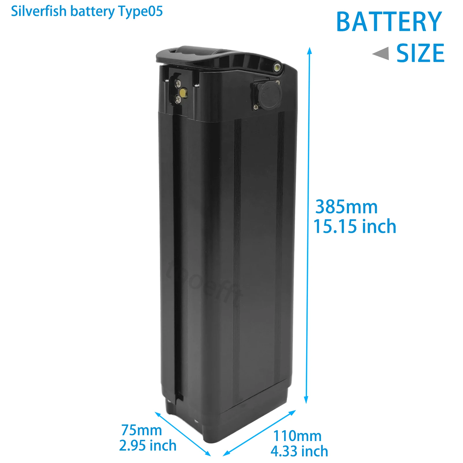 L385mm Silver Fish 48V E-Bike-Akku Lithium-Ionen-Batterien für ENGWE L20 Cmacewheel Y20 VAKOLE Y20 Pro – Detail 3