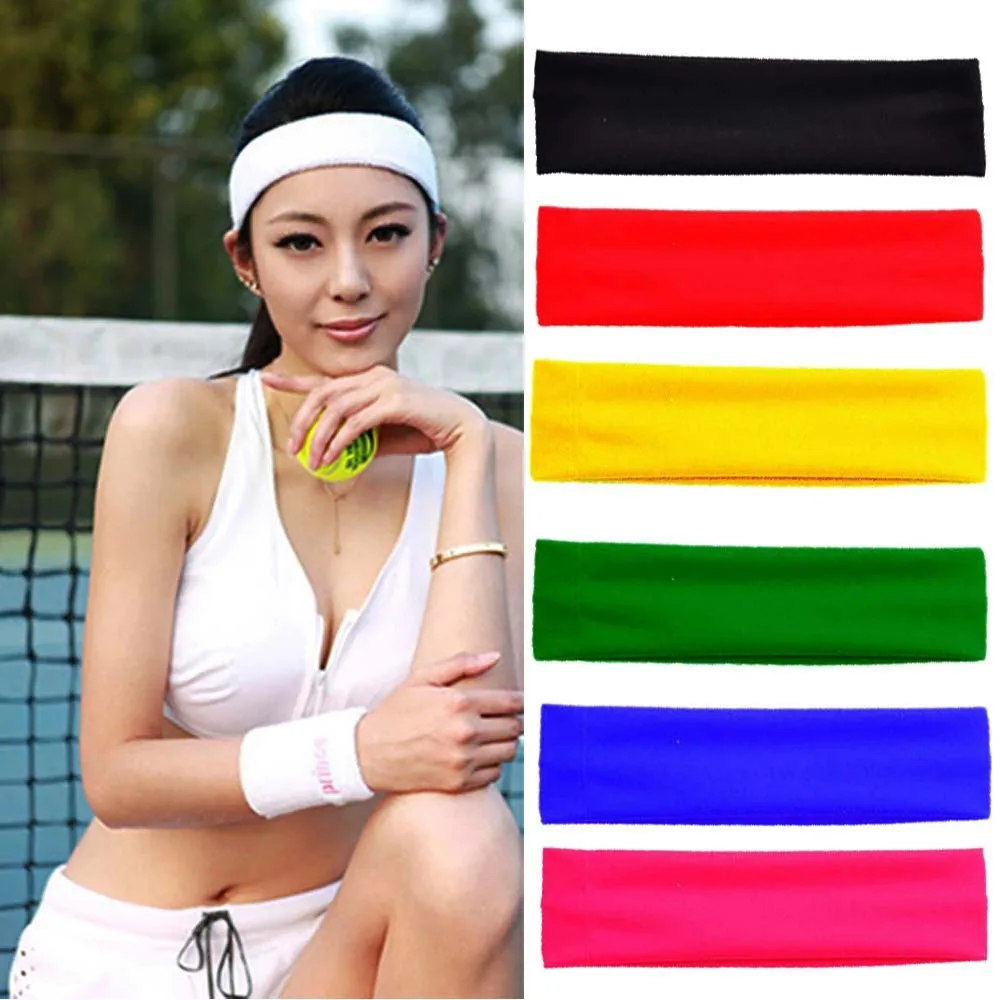 Doce cor tênis lenço esportes correndo turbante elástico yoga bandana faixas de cabelo sweatband