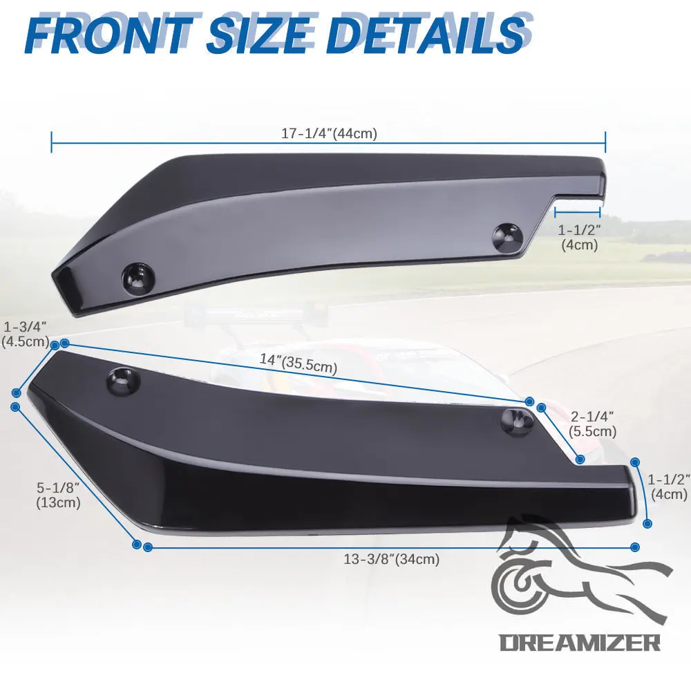 2 PCS Universal Rear Bumper Protector Diffuser Spoiler Splitter For Audi Q5 Q7 BMW f31 X5 E70 Passat B7 Mazda 6 Peugeot 308 - view 5