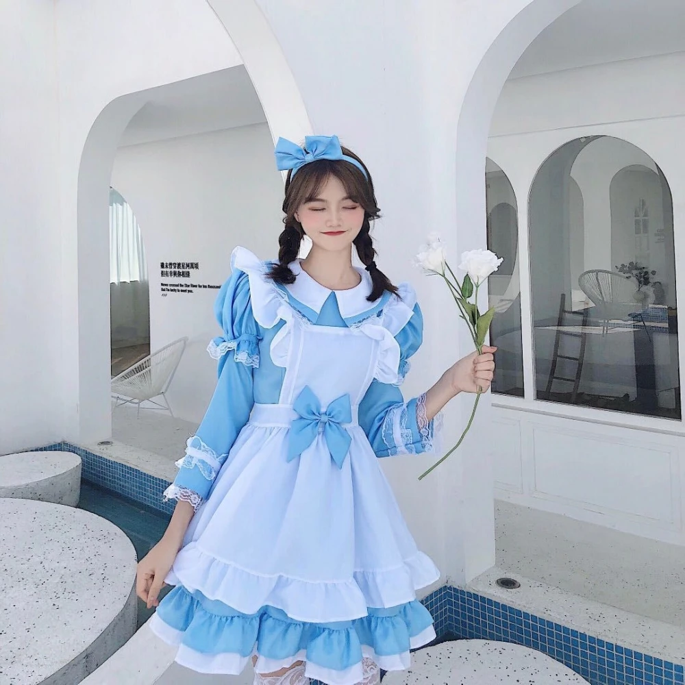 loween Alice in Wonderland Princ Maid orm Long Sve Lolita School orm Soft Cute Princ Skirt Women's Costume