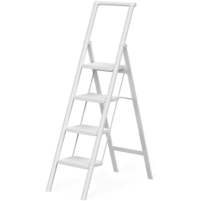 4 Step Ladder Folding Step Stool Stepladders with Anti-Slip and Wide Pedal for Home and Kitchen Use Space Saving