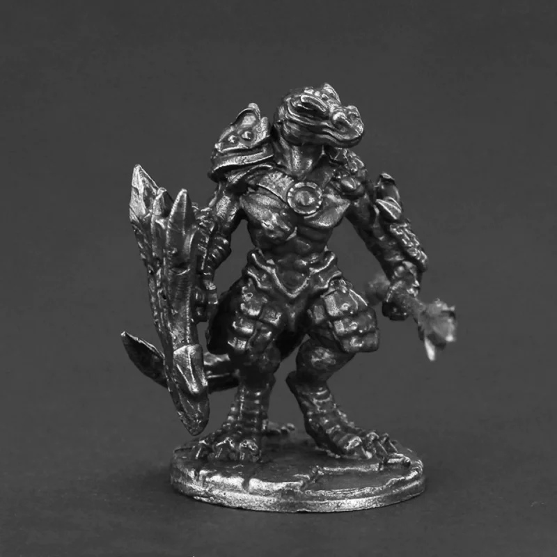 White Brass Animal lizard warrior Soldiers Minature Figurines Metal Men Toy Collection Models Tabletop War Game Chess Piece Gift