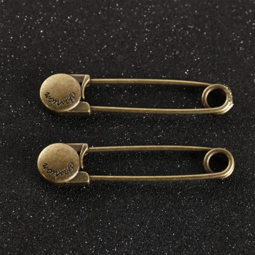 3Pcs Round Head Alloy Brooch Pins Vintage Fashion Big Pin Buckle For Shawl Hat Needle Bag Cardigan Pendant Brooch Jewelry