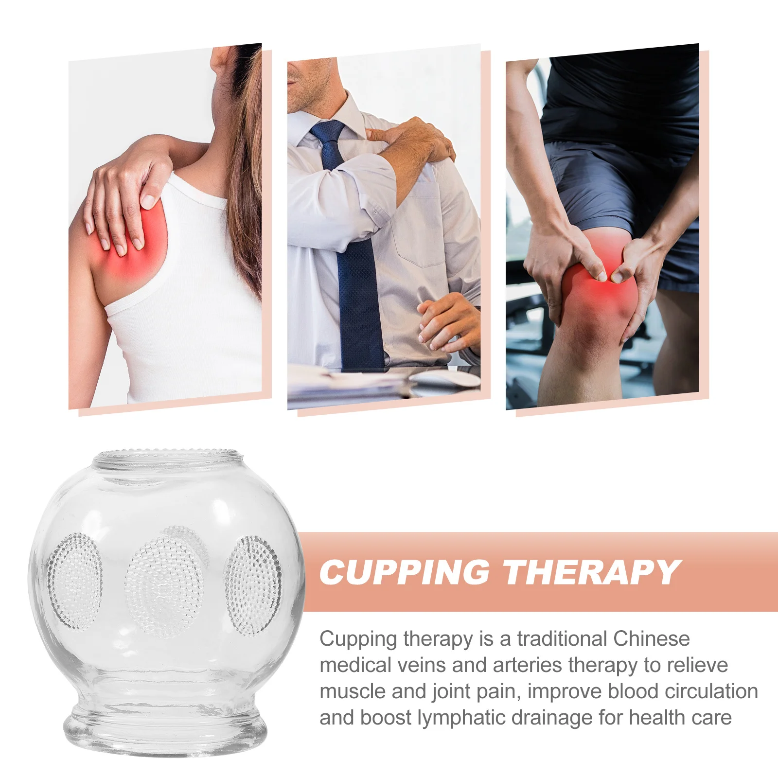 

6Pcs Glass Cupping Massage Cups Strong Suction Fire Therapy Set for Muscle Pain Relief Blood Circulation Detox