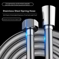 New Stainless Steel Encryption Flexible Shower Hose High Pressure Extension Plumbing Pipe Bath Faucet Tube Bathroom Accessories