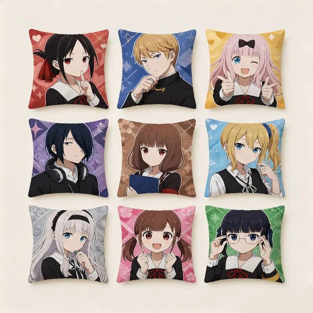 Kaguya-sama Love Is War Pillow Case Fashion Square Pillowcase Bedroom Sofa Room Ins Decoration Leisure
