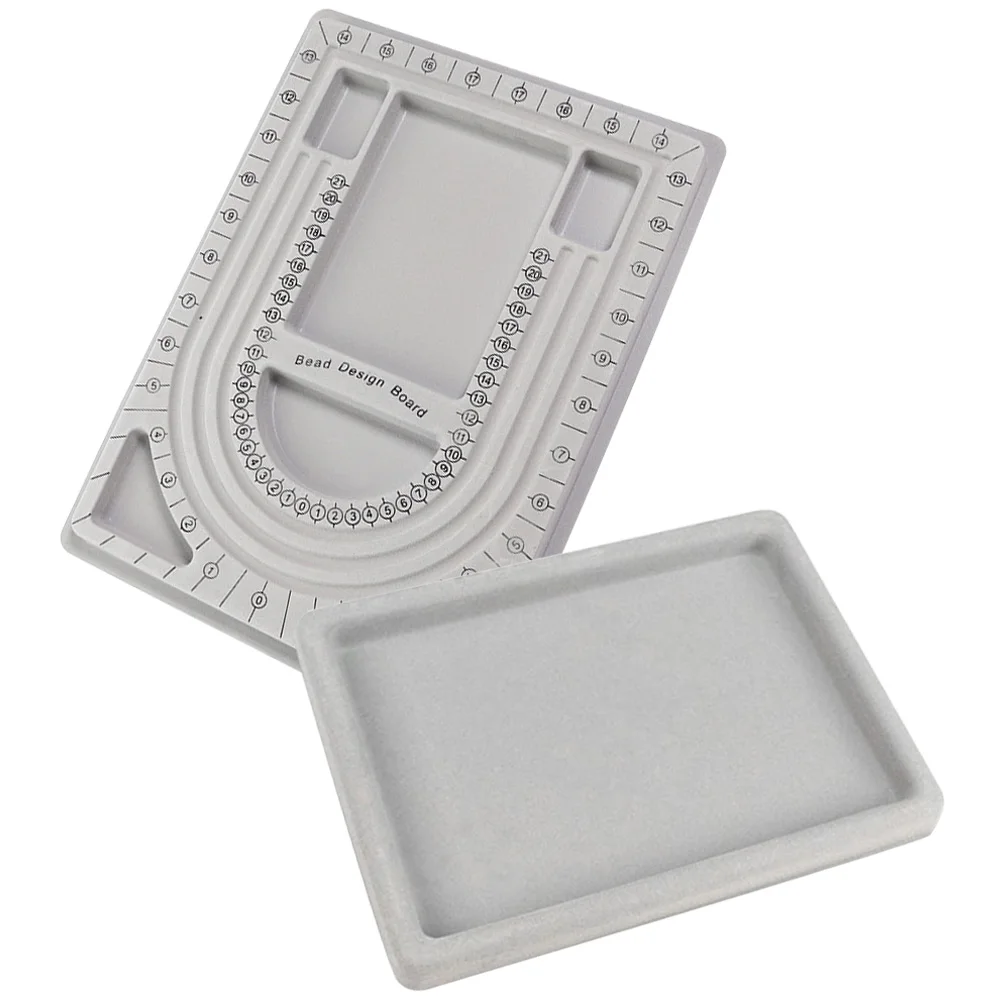 

2 Pcs Design Desk Storage Box Necklace Bead Board Boards for Jewelry Making Necklaces Measuring Tray Plastic Supplies Beaded
