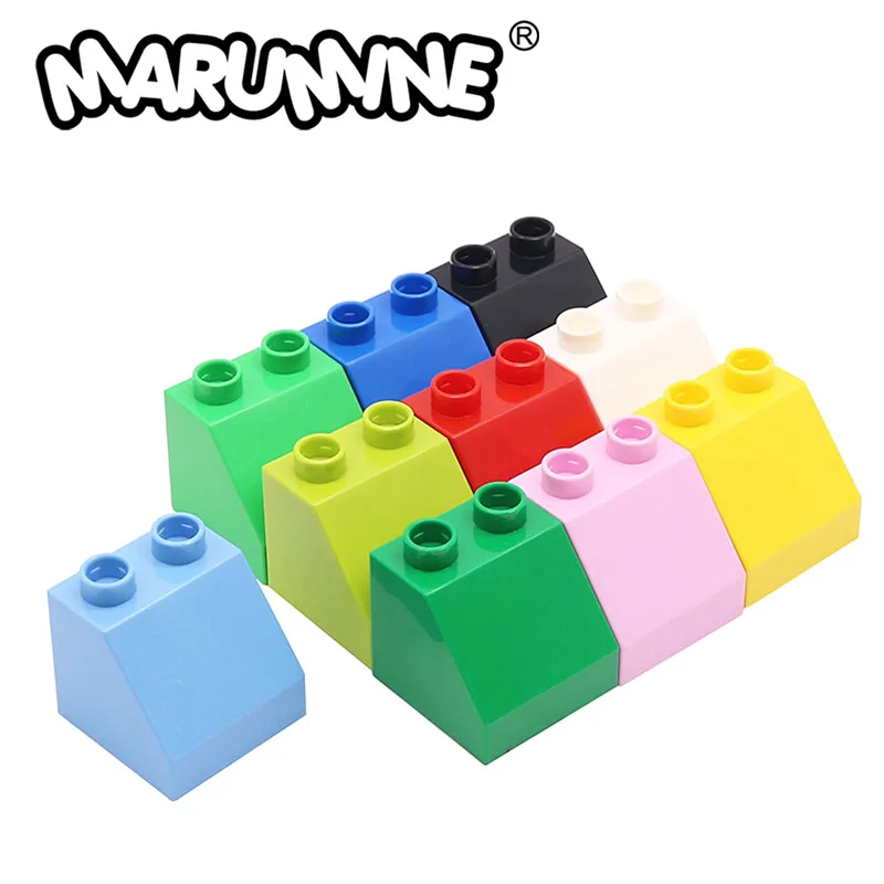 Marumine Large Size Brick Bevelled 2 Hole Building Blocks Parts MOC Classic Children's Construction Toys Accessories DIY  Models