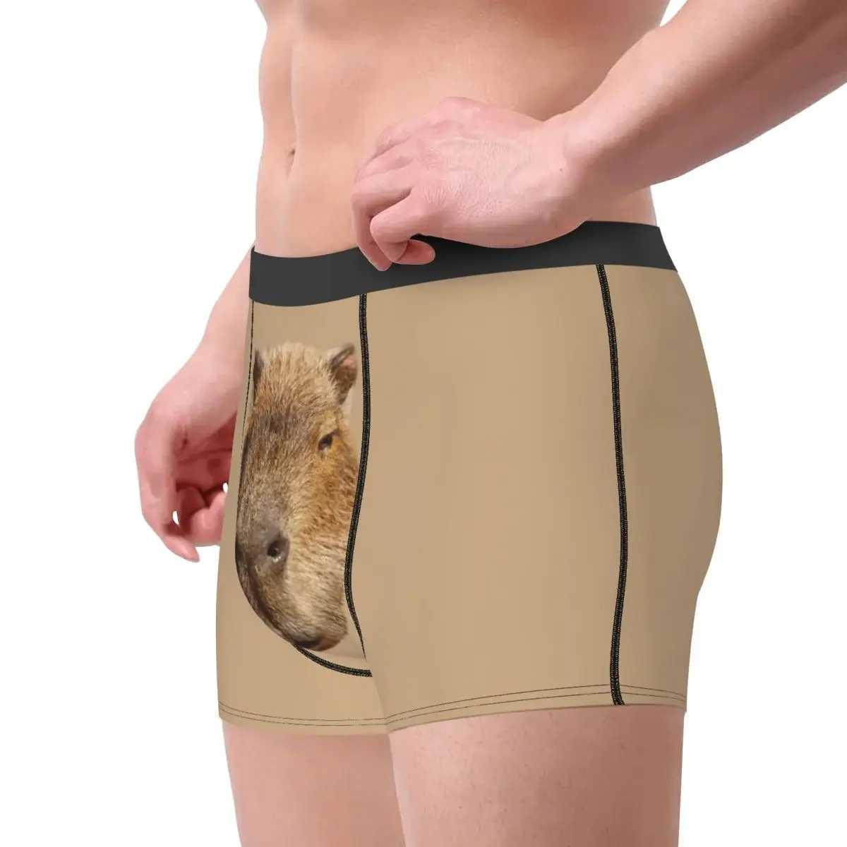 Fashion Capybara Face Boxers Shorts Panties Men\'s Underpants Breathable Briefs Underwear