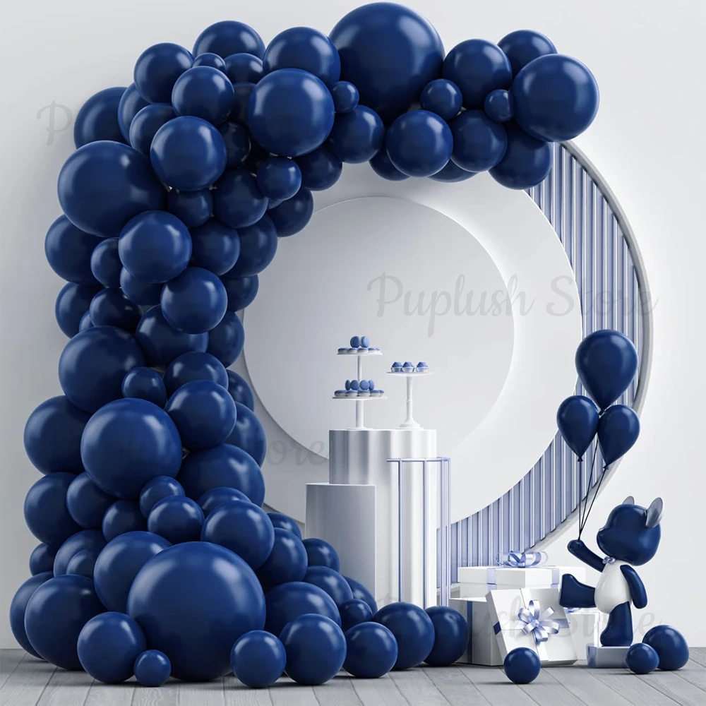 

100Pcs Navy Blue Balloons Arch 5/10/12/18" Dark Ink Night Blue Latex Balloon for Baby Shower Anniversary Birthday Party Decor