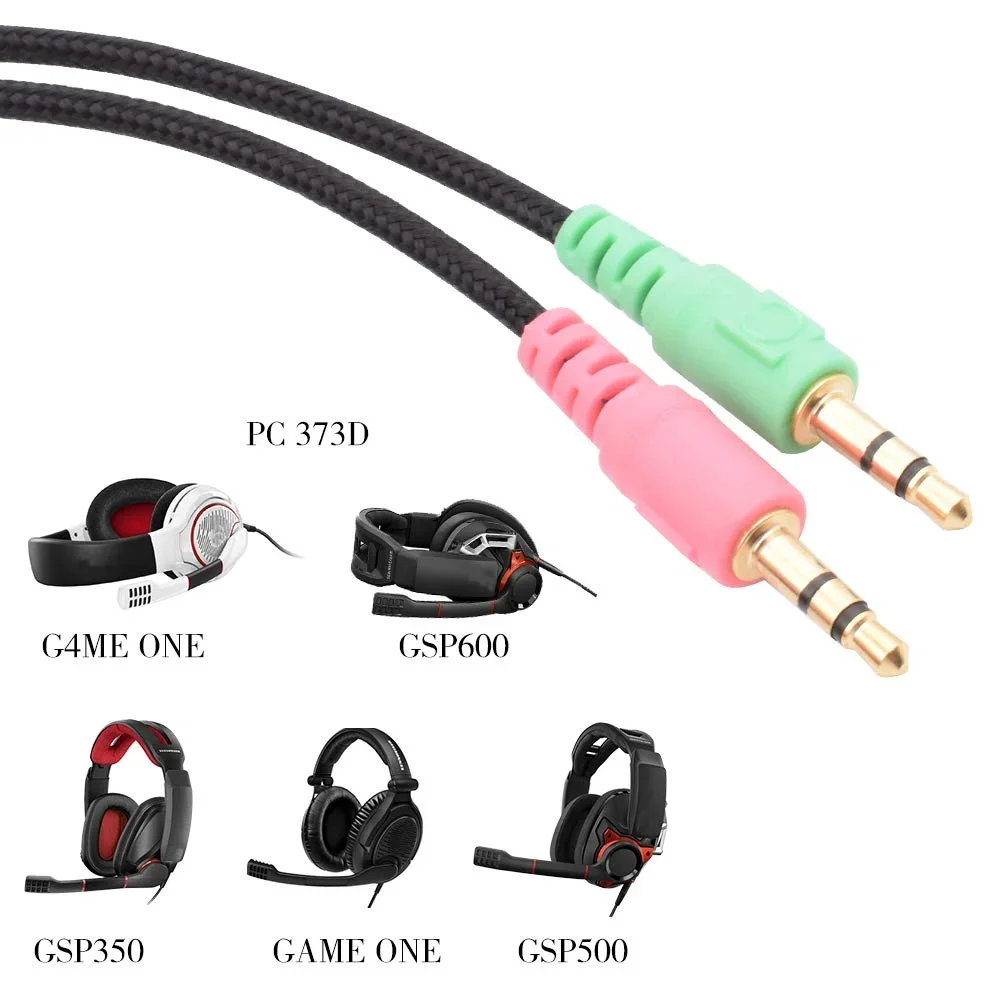 Replacement Braided Cable Earphone Cables For Sennheiser Epos Game G4me One Zero PC 373D 37X 38X H6Pro H3 Hybrid H3Pro Headsets