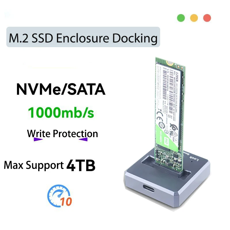 10Gbps M2 SATA NVMe to USB 3.1 Docking SSD Adapter M.2 Case JMS583/9210B Chip for 2230 2242 2280 22110 M2 SSD Enclosure Base