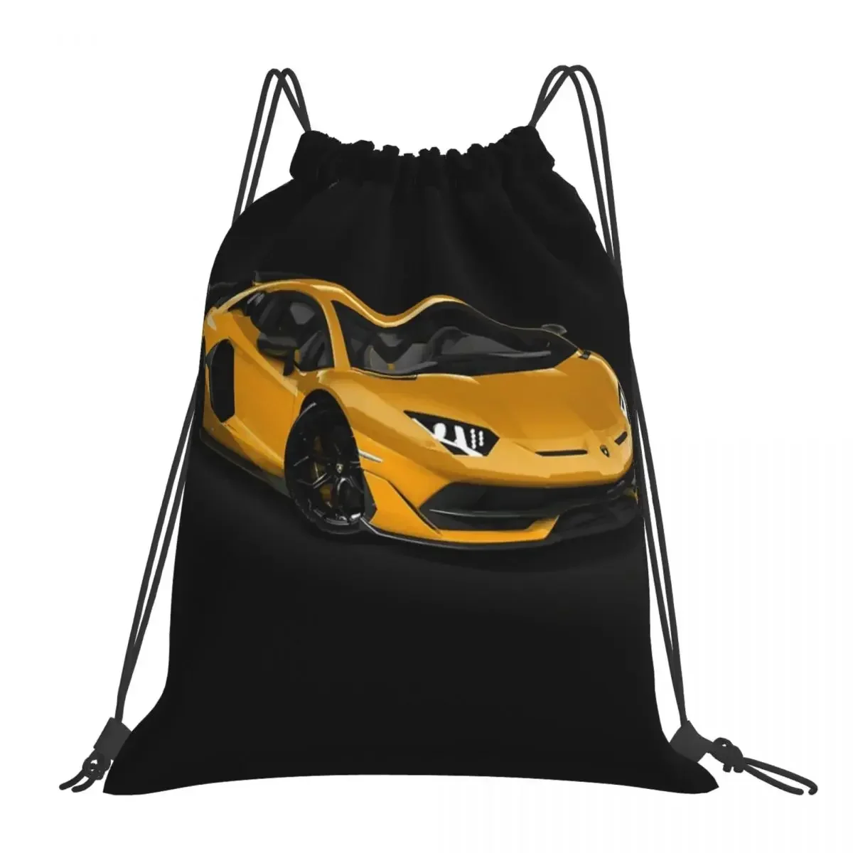 

Lamborghini Aventador SVJ Backpacks Portable Drawstring Bags Drawstring Bundle Pocket Sports Bag BookBag For Man Woman Students