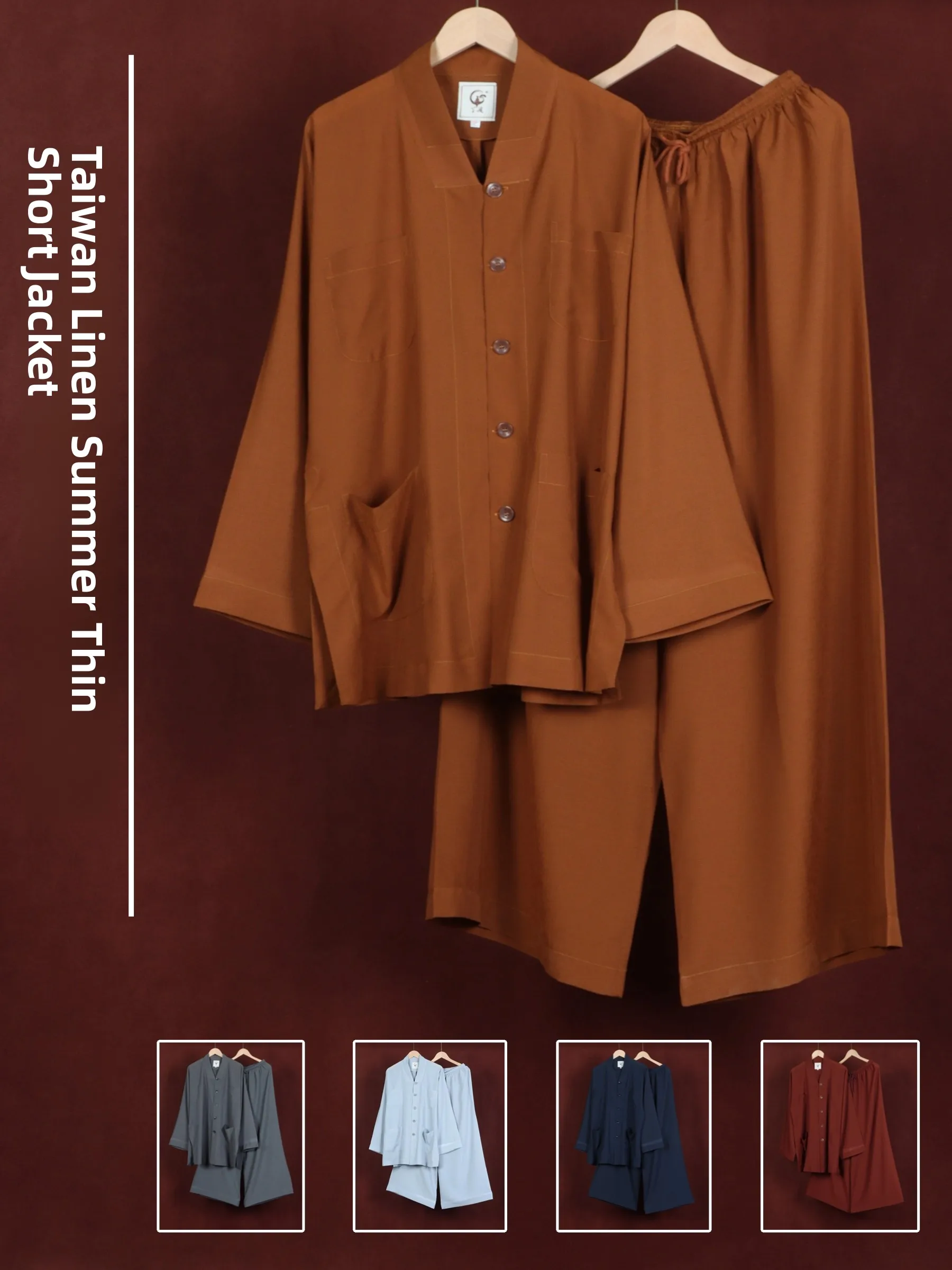 monastic-summer-thin-short-coat-taiwan-linen-small-shirt-large-pants-set-for-monks-men-and-women-casual-loose-fit-stereoscopi