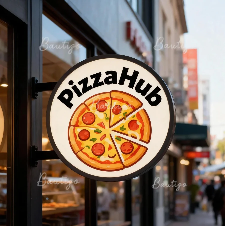 لافتات علامة صندوق مزدوج الوجهين مصباح ليد مضيئة شفرة مجلس الديكور في الهواء الطلق عنونة مستديرة مخصصة الإعلان النيون #1