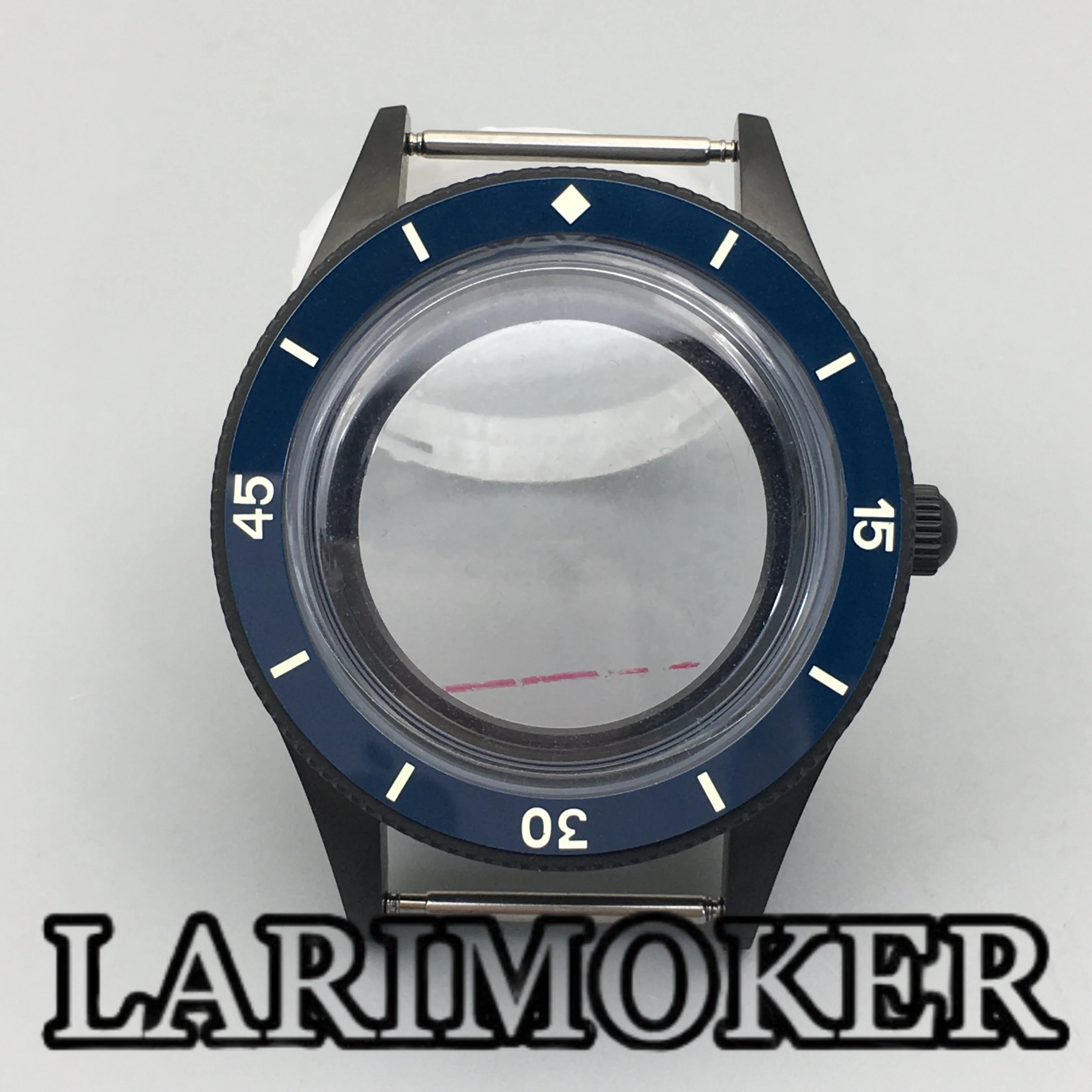 LARIMOKER 40 مللي متر حافظة ساعة بلوري قبة الياقوت الزجاج السيراميك مضيئة الحافة صالح NH35 NH36 ETA2824 PT5000 Miyota8215 حركة #2