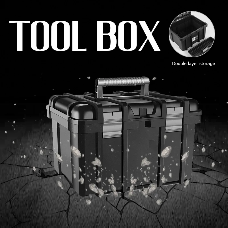 

Large Capacity Tool Box Shockproof Hard Case Hardware Tool Box Organizer Portable Toolbox for Mechanics Electrician Plastic Case