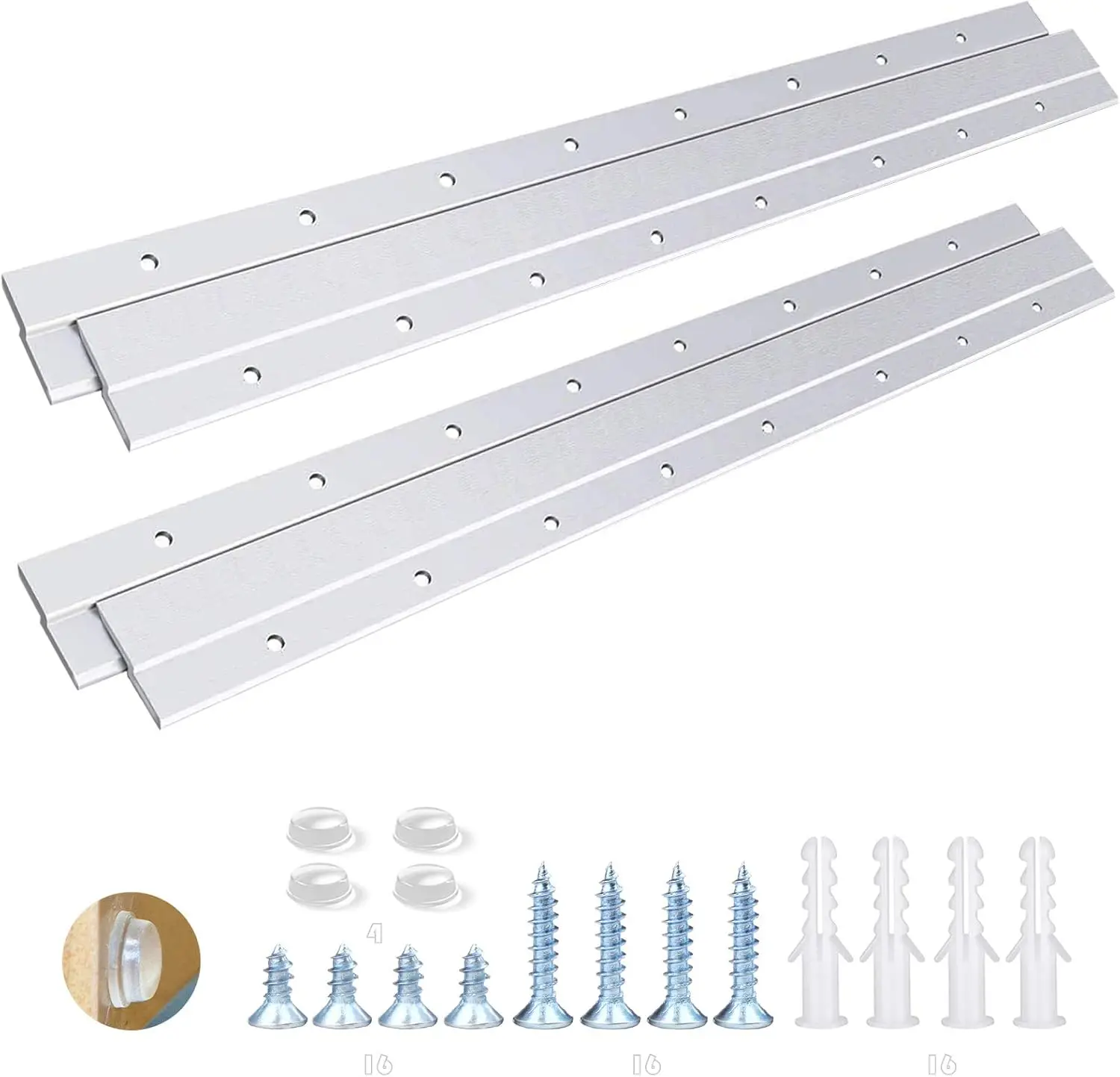 

French Cleat Picture Hanger 18 Inches - 2 Pairs - Aluminum Z Hanger Supports 90lbs - Interlocking Wall Mounting Bracket Hardware