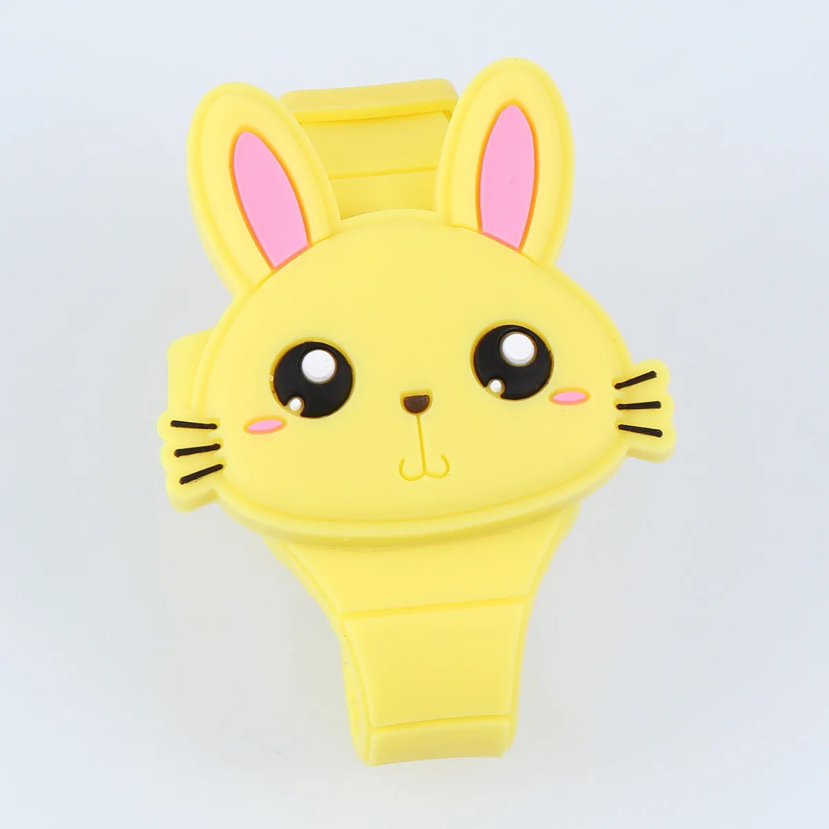 Rabbit Shape Silicone Cartoon Watch Green LED Birthday Gift Party Favor Baby Shower Kids Watch for Children Toddlers