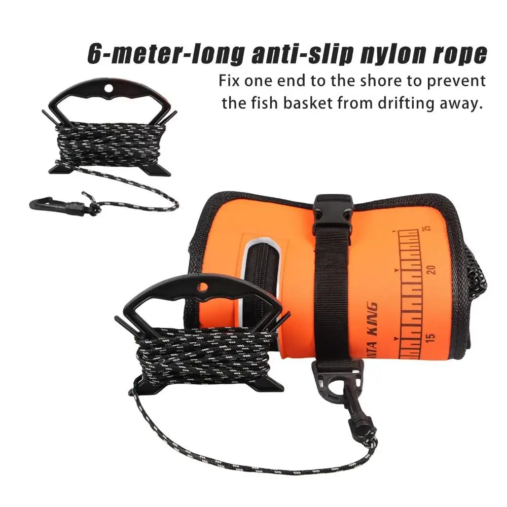 

Fish Net Bag Floating Fish Basket Large Capacity Quick-drying Foldable Fish Cage 19L/47L Collapsible Foldable Fishing Net