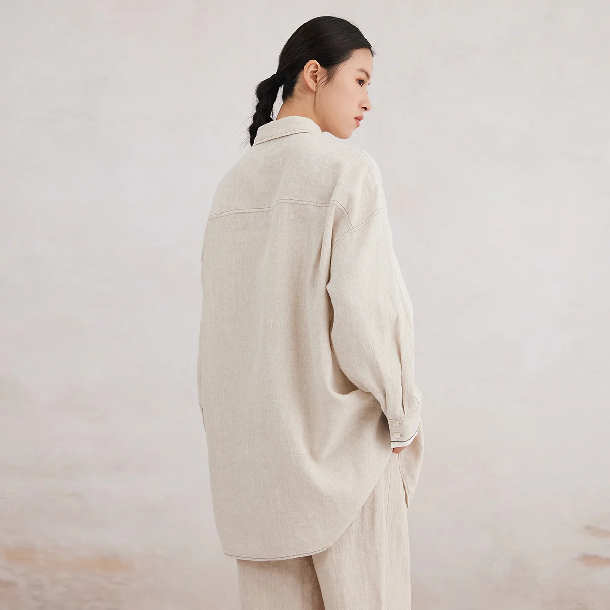 K3164X 100% Linen long blouse luxury womens clothing high quality spring summer clothes