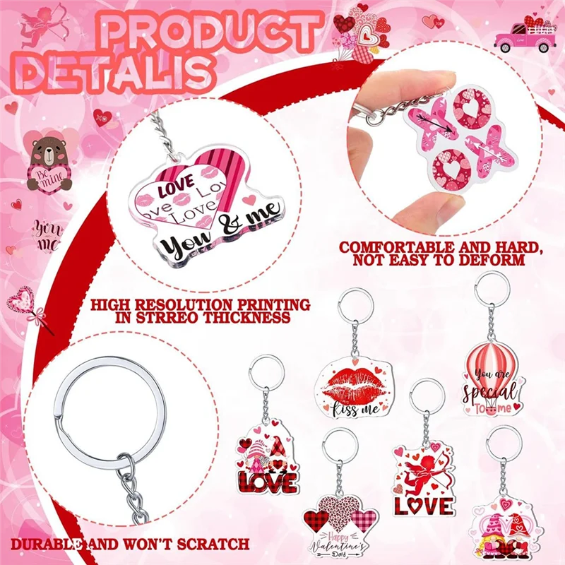 A15F-60PCS سلاسل المفاتيح هدايا الحفلات حلقة رئيسية هدايا الحفلات سلسلة المفاتيح المعلقة للنساء على ظهره #3