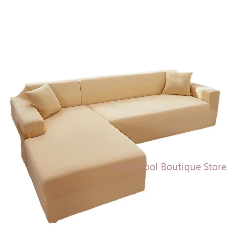 Soild Color Elastic Room Sofa Cover for Living Corner 2 -4 Chaise Protection Sofa Longue Decorative Shape L 3 Cover Seater