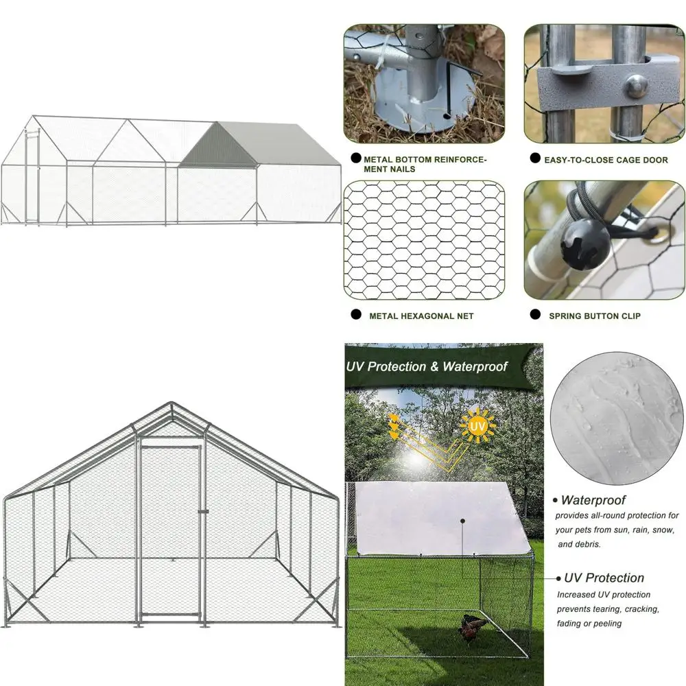

Уличный курятник в форме шпиля с водонепроницаемым и устойчивым к ультрафиолетовому излучению чехлом для крупных цыплят