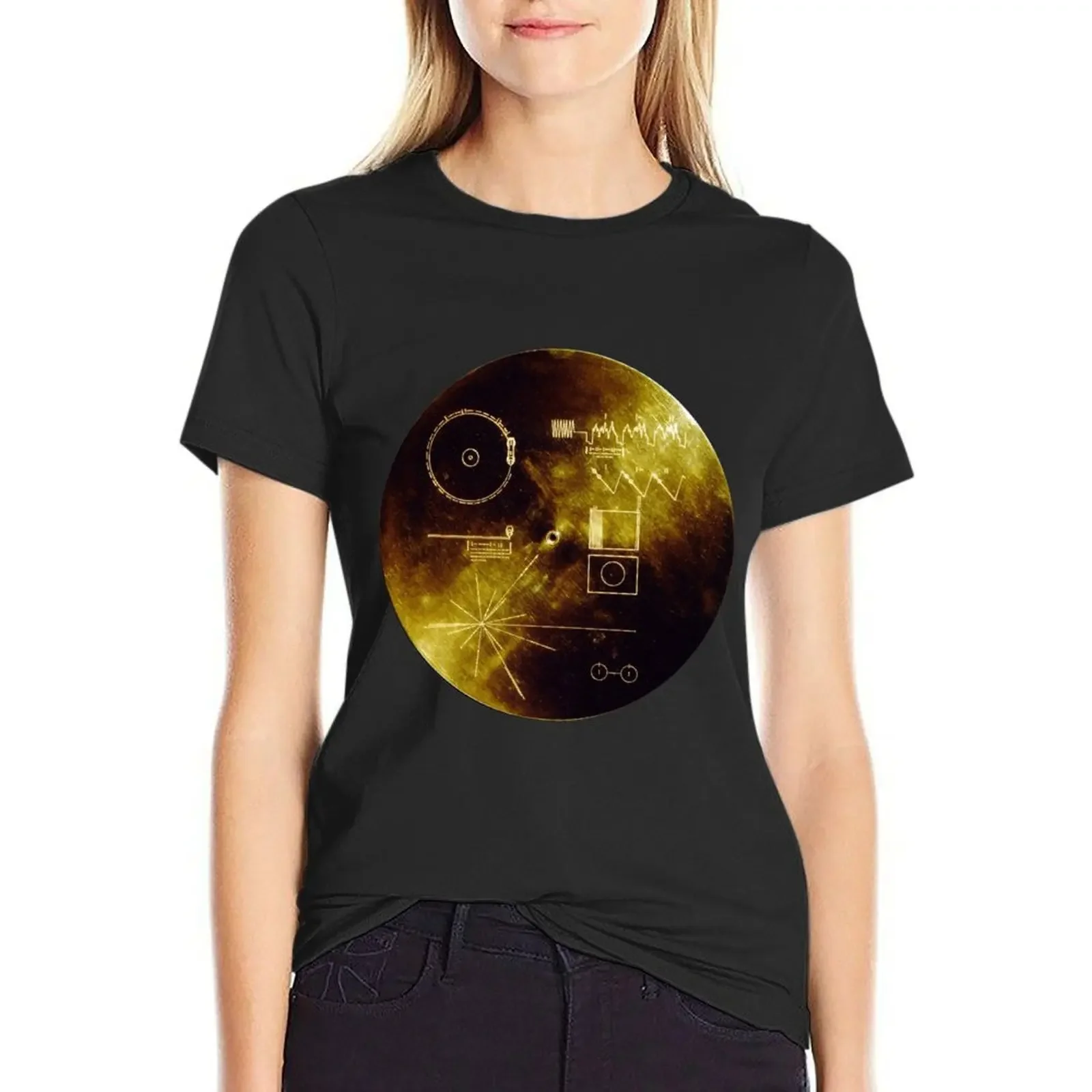 

Voyager Golden Record T-Shirt vintage clothes shirts graphic tees animal print blanks t-shirts for Women loose fit