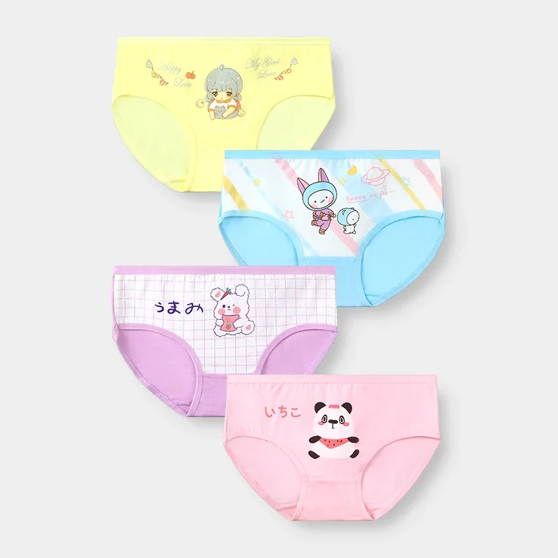 5PCSGirls' triangular cotton underpants that won't pinch the bottom, thin summer pants for children, big kids, small girls, baby