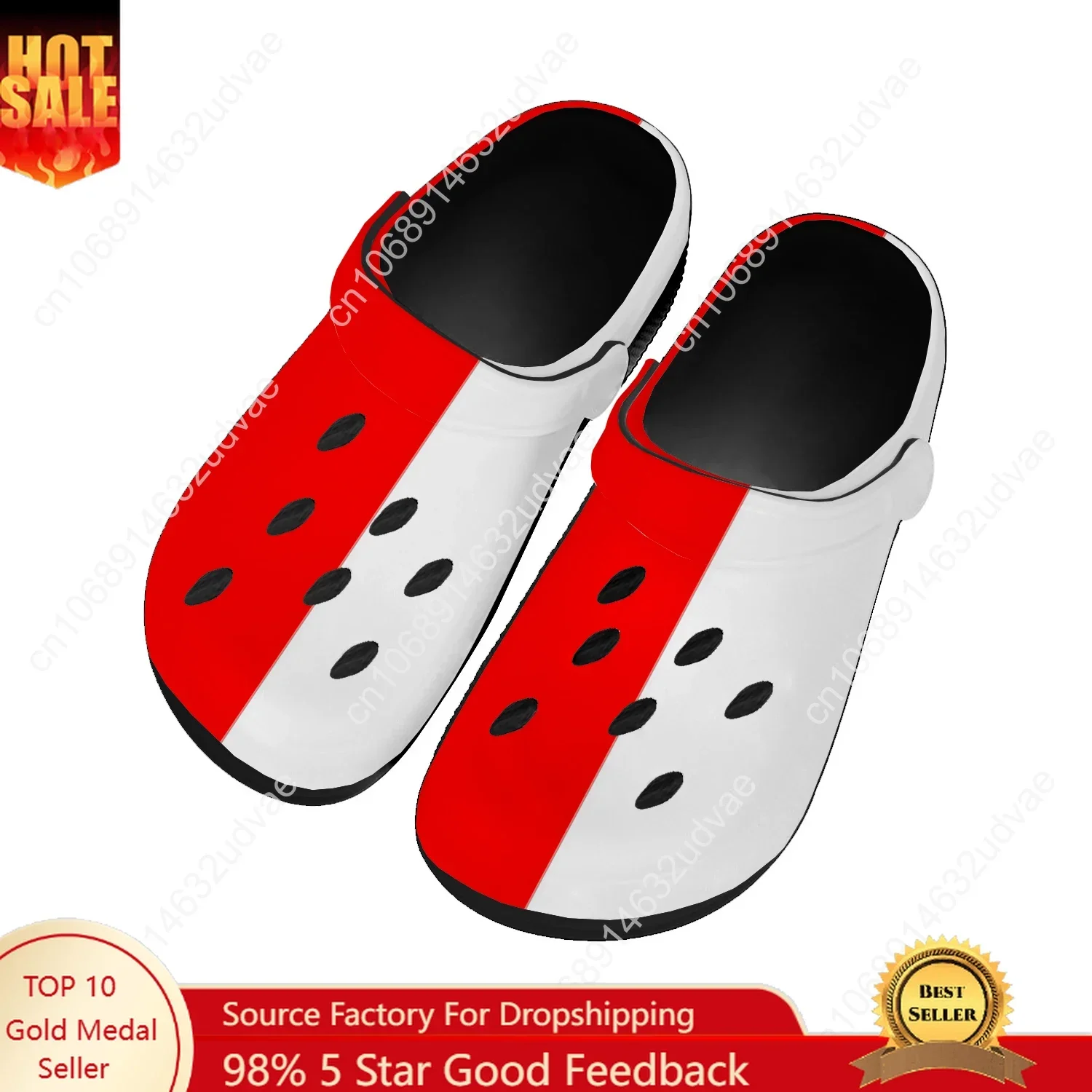 

Indonesia National Flag Water Shoe Men Women Teenager High Quality Home Garden Clogs Custom Sandal Beach Breathable Hole Slipper