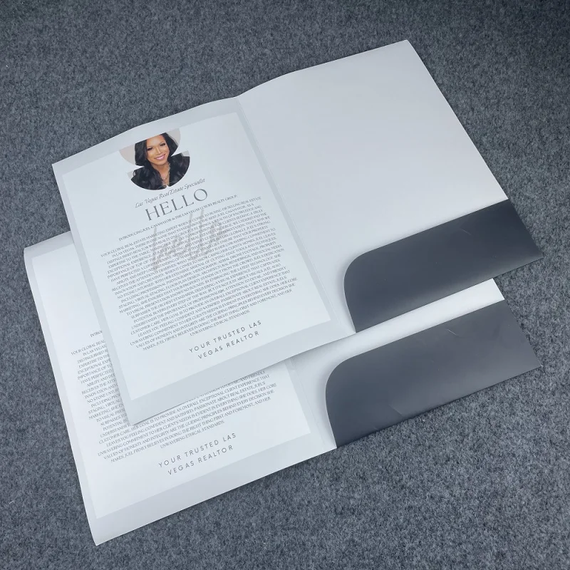 

custom 100pcs a lot printing A4 Wholesale printing File presentation with business card insert