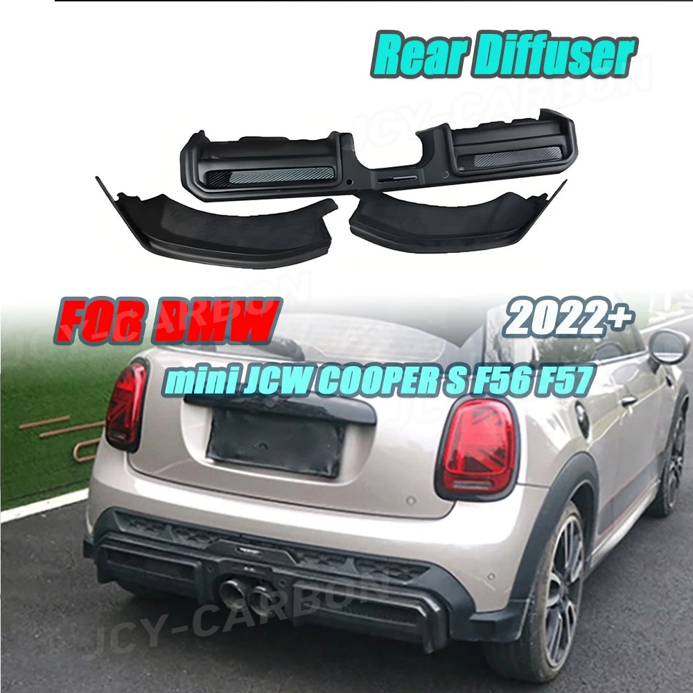 

Dry Carbon Fiber For BMW MINI Cooper JCW F56 F57 2022-2024 Car Rear Bumper Lip Diffuser Splitters Cover Car Accessories
