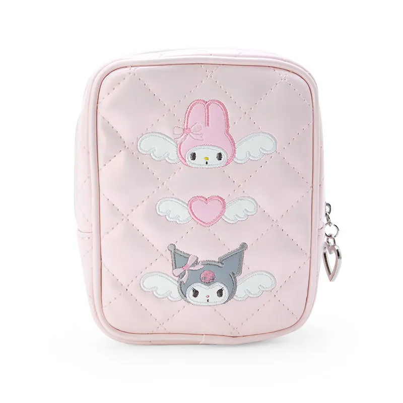 Sanrio Cute Dream Angel Series Kuromi My Melody HelloKitty Rhombus Cartoon Embroidered Storage Bag Lipstick Bag Cosmetic Bag