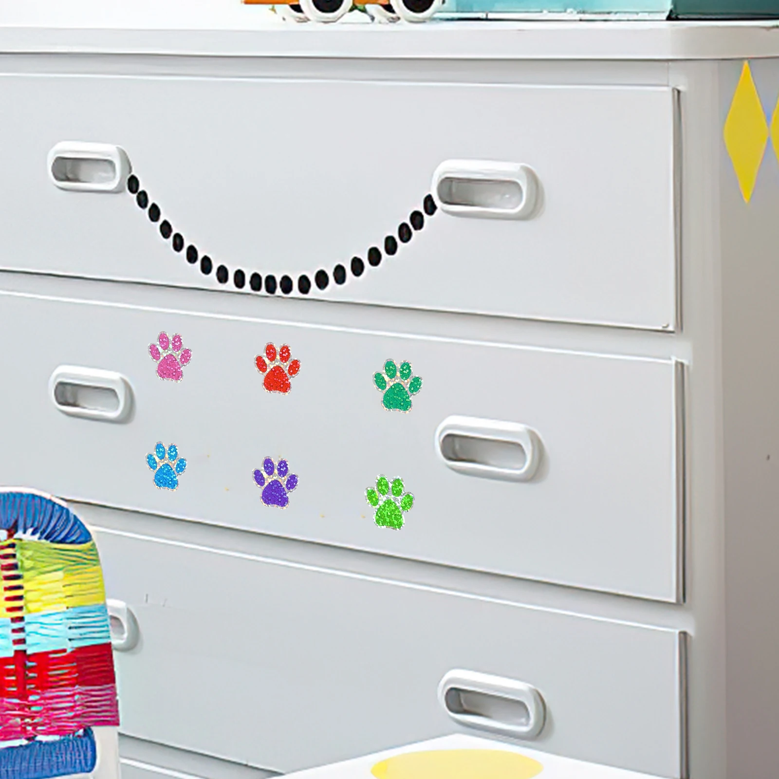 

500 Dog Paw Stickers Self Adhesive 2 5cm Wall Decal Removable Bedroom Nursery Playroom Smooth Surface No Residue