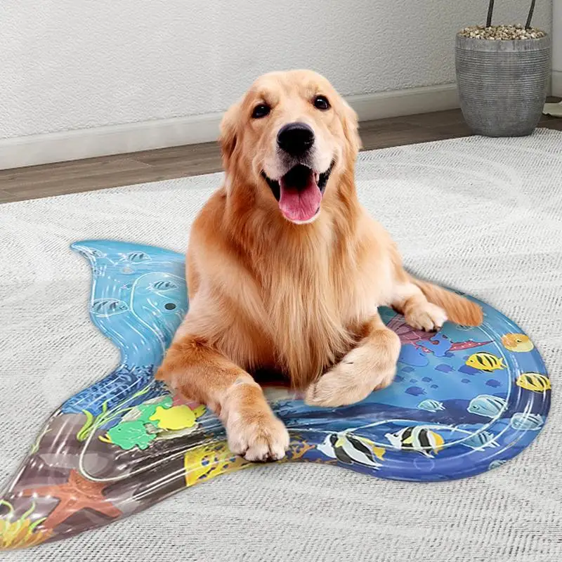 Water Sensing Play Mat Inflatable Sensing Play Mat For Pets Water Patting Mat With Waterproof Gasket For Tile Floor Grass And An