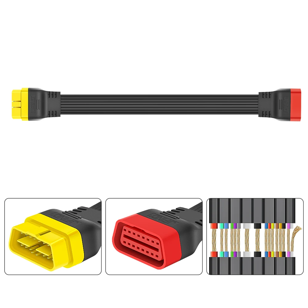 36CM OBDII Cable 16pin Male to Female Connector Extension for Thinkdiag Launch X431 Auto Diagnostic Extending Cable