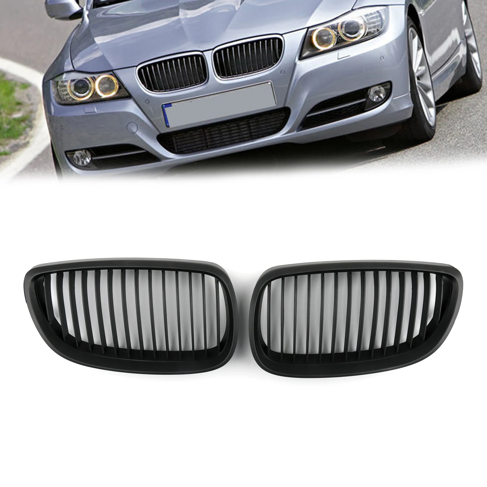 

Artudatech Pair Matt Black Kidney Tuning Grilles For BMW E92 E93 2DR LCI 2006-2009